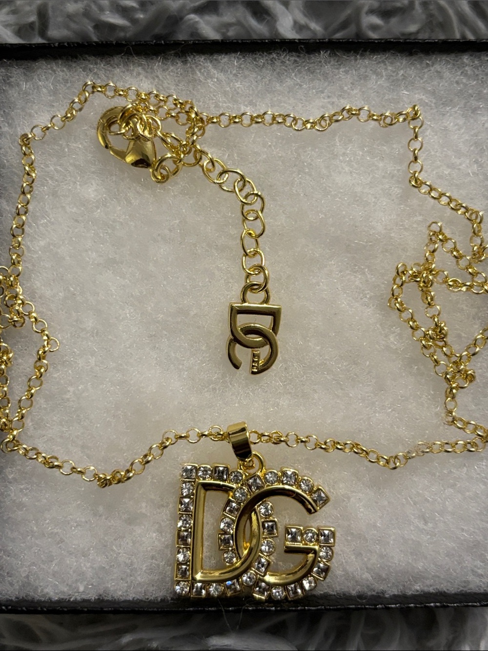 Dolce & Gabbana Inspired Diamond & Gold Pendant Necklace